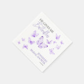 彼は私与えの蝶 | ラベンダーブライダルシャワー スタンダードカクテルナプキン (角)