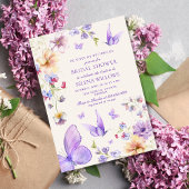 彼は私与え紫の蝶のブライダルシャワー 招待状