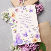 彼は私与え紫の蝶のブライダルシャワー 招待状
