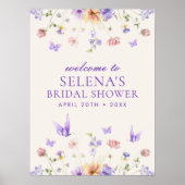 彼は私与え紫の蝶を歓迎サイン ポスター (正面)