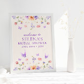 彼は私与え紫の蝶を歓迎サイン ポスター