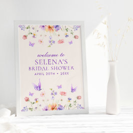 彼は私与え紫の蝶を歓迎サイン ポスター