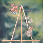 彼は私与え蝶お茶のフローラシャワー歓迎 アクリルサイン (ニュートラル)