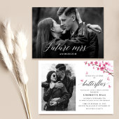 彼は私与え蝶フローラピンクブライダルシャワー 招待状