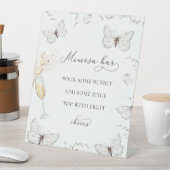 彼は私与え蝶ブライダルシャワーミモサバー 台座サイン (インサイチュ)