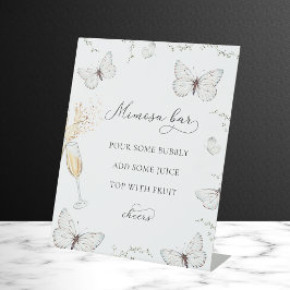 彼は私与え蝶ブライダルシャワーミモサバー 台座サイン