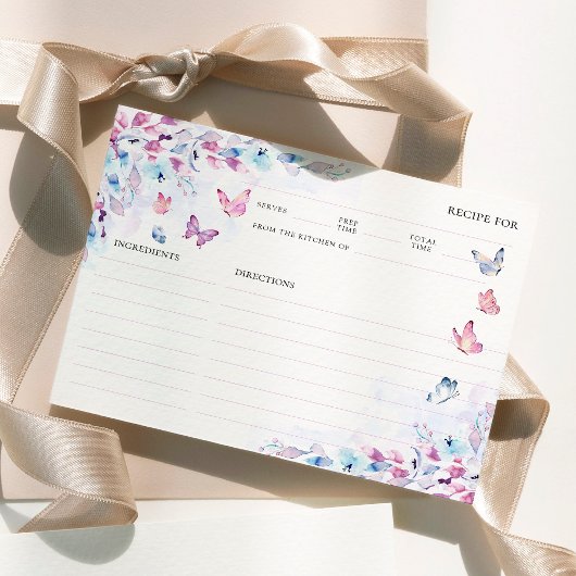 彼は私与え蝶ブライダルシャワーレシピカード エンクロージャーカード