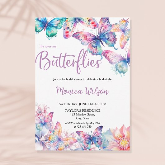 彼は私与え蝶ボタニカル春ガーデン 招待状