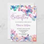 彼は私与え蝶ボタニカル春ガーデン 招待状 (正面)