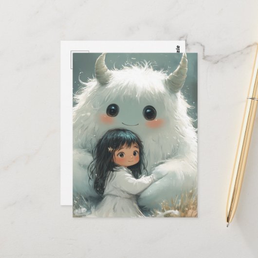 彼は私保の安全な小さな女の子彼女の怪物の友人 ポストカード (正面/裏面インサイチュ)