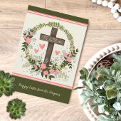 彼は立ち上がったクロスフローラハッピーイースターカスタムカード カード