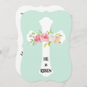 彼は立ち上がった!あなたのイースターが幸せであることを望ん賛美だ 招待状 (正面/裏面)