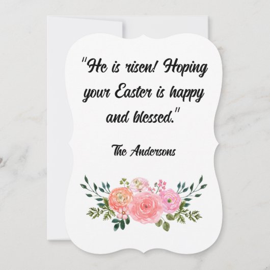 彼は立ち上がった!あなたのイースターが幸せであることを望ん賛美だ 招待状 (裏面)