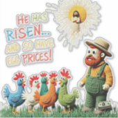 彼は立ち上がった…だから卵価を持っている！ シール (正面)