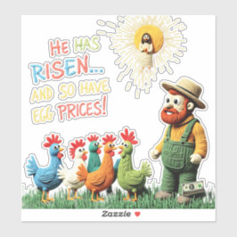 彼は立ち上がった…だから卵価を持っている！ シール