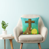 彼は立ち上がった!イースターバニーのシックな弓を渡る クッション (椅子)