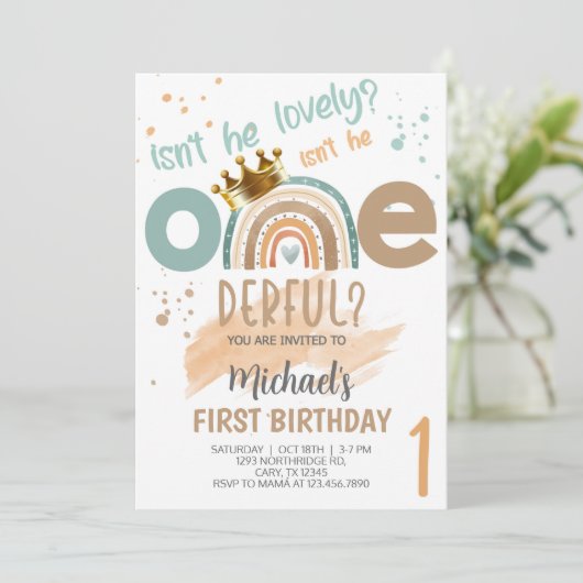 彼は素敵ではない、1つのダーフル少年の誕生日招待状。 招待状 (スタンド正面)