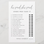 彼は素朴彼女がブライダルシャワーゲームと言った (正面)