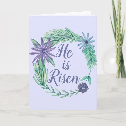 彼は紫の宗教復活祭の聖句を復活させた シーズンカード (正面)