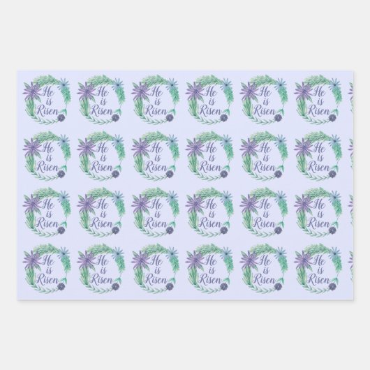 彼は紫色の宗教的な復活祭を盛り上げた ラッピングペーパーシート (正面2)
