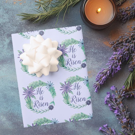 彼は紫色の宗教的な復活祭を盛り上げた ラッピングペーパーシート