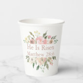 彼は美しいピンクのフローライースターパーティーを復活 紙コップ (正面)