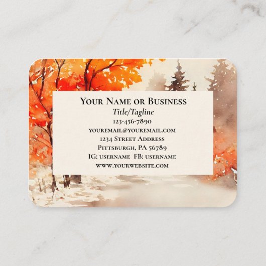 彼は美しい聖書の木を全て作った秋 名刺 (裏面)