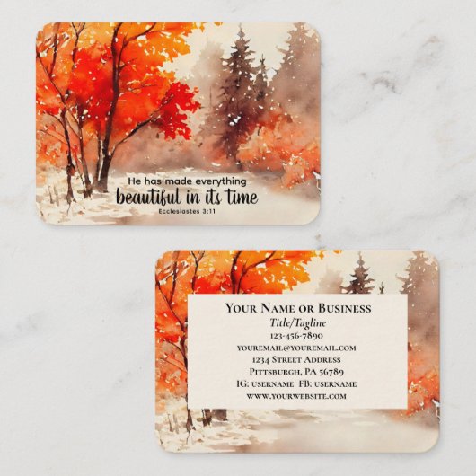 彼は美しい聖書の木を全て作った秋 名刺 (正面/裏面)