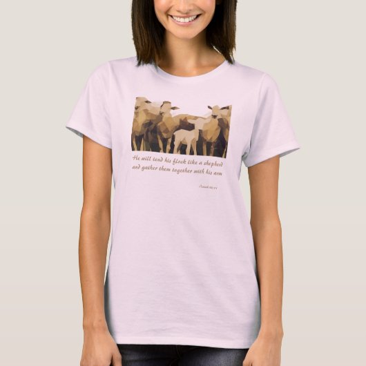 彼は群れのイザヤ書40:11を世話する Tシャツ (正面)