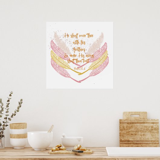 彼は翼の詩篇で汝を覆う ポスター (キッチン)