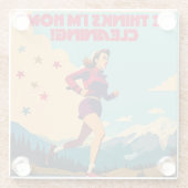 彼は考え私の家にサッシーランナーを掃除している ガラスコースター (裏面)