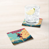 彼は考え私の家にサッシーランナーを掃除している スクエアペーパーコースター (インサイチュ)