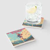 彼は考え私の家にサッシーランナーを掃除している ストーンコースター (横)