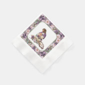 彼は聖書とフローラクロスを起こした紙プレート 縁ありカクテルナプキン (角)