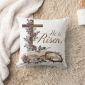 彼は聖書とフローラ十字架にかかる クッション (ブランケット)