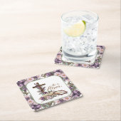 彼は聖書とフローラ十字架にかかる スクエアペーパーコースター (インサイチュ)