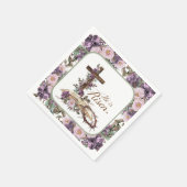 彼は聖書とフローラ十字架にかかる スタンダードカクテルナプキン (角)