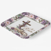 彼は聖書とフローラ十字架にかかる ペーパープレート (傾斜あり)