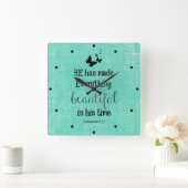 彼は聖書の聖句をことごとく美しくした スクエア壁時計 (ホーム)