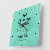 彼は聖書の聖句をことごとく美しくした スクエア壁時計 (傾斜)