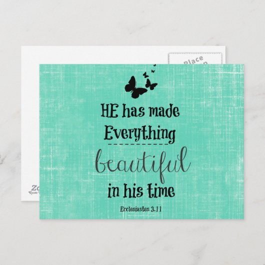 彼は聖書の聖句をことごとく美しくした ポストカード (正面/裏面)