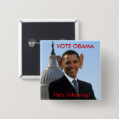 彼は聞いています 缶バッジ (正面&裏面)