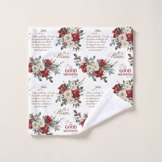 彼は良い羊飼いのヨハネの本を上げた バスタオルセット (ウォッシュタオル)