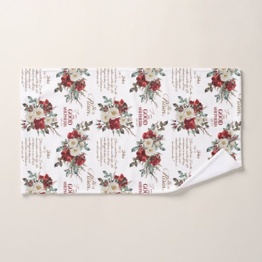 彼は良い羊飼いのヨハネの本を上げた バスタオルセット (ハンドタオル)