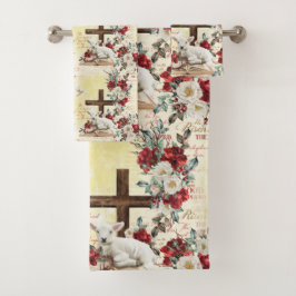 彼は良い羊飼いのヨハネの本を上げた バスタオルセット