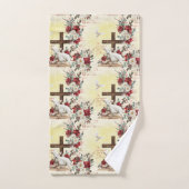 彼は良い羊飼いのヨハネの本を上げた バスタオルセット (ハンドタオル)