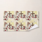 彼は良い羊飼いのヨハネの本を上げた バスタオルセット (ハンドタオル)