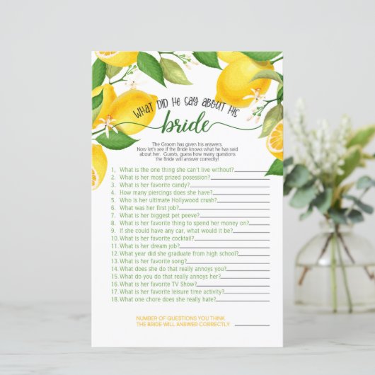 彼は花嫁のゲームについて何を言った – Lemon (スタンド正面)