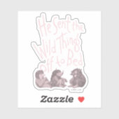 彼は荒いものたちを寝かしつけた - ピンク シール (シート)