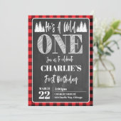 彼は荒れ果てた1人少年のファーストバースデーパーティー招待状 招待状 (スタンド正面)